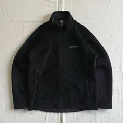 mont-bell　モンベル　フリースジャケット　ボア生地　フルジップアップ　襟付きブルゾン　両面ロゴ刺繍　ジップポケット　クリマエア　ライニングジャケット　CLIMA AIR　メンズ　BK　ブラック　#1106688　L　アウトドア　テック系　C-BOY