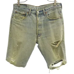 Levi's リーバイス 90s 501 デニムショートパンツ W33 ブルー ボタンフライ メンズ 古着