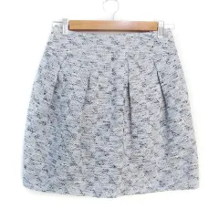 ジルスチュアート JILL STUART 台形スカート ミニ丈 総柄 マルチカラー 2 M 水色 白 ライトブルー ホワイト /FF13