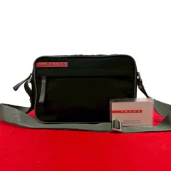 極 美品 PRADA プラダ プラダスポーツ ナイロン ショルダーバッグ ポシェット サコッシュ クロスボディバッグ ブラック 黒 43010
