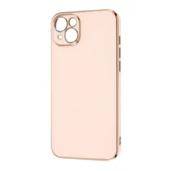 iPhone 14 Plus スマホ ケース カバー カメラ カバー ライトピンク x ピンク ゴールド 保護 レンズ 耐衝撃 頑丈 傷に強い ストラップホール 付 メタリック 無地 シンプル