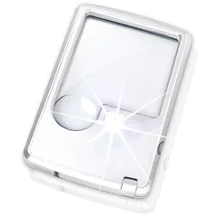 ポケットルーペ【3倍＆6倍】2種類レンズ／LEDライト／収納用ソフトケース付き 携帯用 クレジットカードサイズ PhoenixLoupe