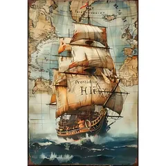 昭和ブリキの海賊船 旅客船 Luxury Cruise ブリキ製 オールドシップ ビンテージシップ