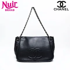 CHANEL シャネル ショルダーバッグ 14番台 2010-2011 ココマーク キャビアスキンチェーン ハーフムーン フラップ【中古】