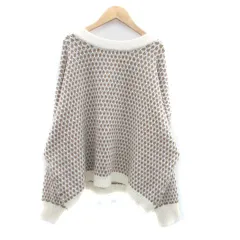 クラシカルエルフ CLASSICAL ELF ニット セーター ラウンドネック 長袖 M オフホワイト 茶色 ブラウン /HO40