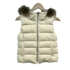ANAYI(アナイ) ダウンベスト サイズ34 S レディース - アイボリー×ベージュ ファー/冬/秋/リバーシブル