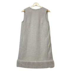 CELFORD(セルフォード) ワンピース サイズ36 S レディース - ベージュ×ネイビー クルーネック/ノースリーブ/ひざ丈/チェック柄