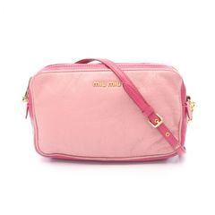 新品未使用 miumiu アクセサリーポーチ マドラスレザー ピンク [110 