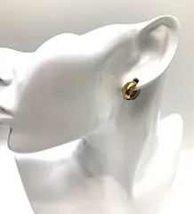 K18 ・ PT900 コンビ フープ イヤリング    2.0ｇ 両耳  シルバー系・ゴールド系 18金 プラチナ