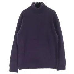 美品 DKNY ディーケーエヌワイ 長袖 ウール タートルネック セーター S パープル メンズ 古着のサムネイル