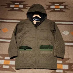 ポロラルフローレン ヘビーキルティング ウール裏地 フードハンティングジャケット L 105