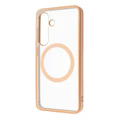 GalaxyS25 ケース ピンク ゴールド クリア 透明 メタリック バンパー MagSafe マグネット 対応  ハイブリッド シンプル 無地 保護 スマホ カバー Galaxy S25 ギャラクシー SC-51F マットメタリック RT-GS25MG3-