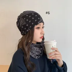 ケア帽子　医療用帽子　ペイズリー柄　ニット帽　おしゃれ　レディース　バンダナキャップ　ターバン　ネックウォーマー　伸縮性のサムネイル