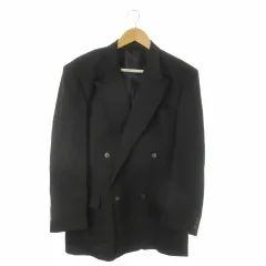 ファリアーニ FARIANI テーラードジャケット 96YA8 黒 ブラック ダブルブレスト ピークドラペル 長袖 /AO25 ■GY58