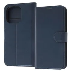 iPhone 14 Pro 手帳型 スマホ ケース カバー シンプル ダーク ネイビー 耐衝撃 カード 収納 ポケット ストラップホール 付 スタンド 機能