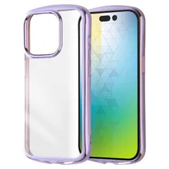 iPhone15Pro ケース クリア ラベンダー メタリック 透明 耐衝撃 ラウンド シルエット シンプル 無地 カメラ 保護 スマホ カバー エアクッション ソフト TPU アイフォン アイホン METAMORU RT-P42TC13-LDM