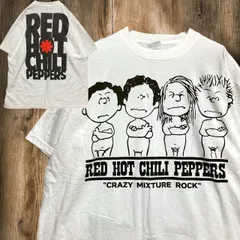 BSJO バンド Tシャツ  ビンテージ　古着   白 レッチリ　レッドホットチリペッパーズ　スヌーピー　チンソックス Red Hot Chili Peppers ロック　アーティスト XLサイズ  4400 p10/