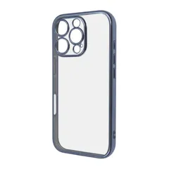 iPhone16Pro ケース クリア ライトブルー メタリック フレーム 透明 衝撃吸収 シンプル 無地 カメラ 保護 スマホ カバー ソフト TPU iPhone 2024 6.3inch ３眼 アイホン アイフォン プロ 精密設計 RT-P47PFC2-