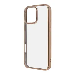 iPhone16ProMax ケース クリア ピンク ゴールド メタリック フレーム 透明 衝撃吸収 シンプル 無地 MIL規格 頑丈 スマホ カバー ハイブリッド iPhone 2024 6.9inch ３眼 アイホン アイフォン プロマックス 黄ばみにくい