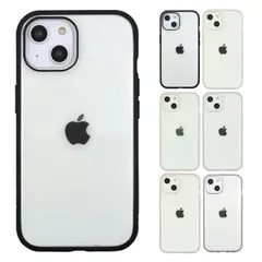 iPhone15 iPhone14 iPhone13 ケース クリア 透明 ハイブリッド ブラックフロスト 半透明 ライト ブルー ピンク スモーク シンプル 無地 スマホ カバー 耐衝撃 ラウンド フィット アイフォン アイホン 6.1inch ２眼 III