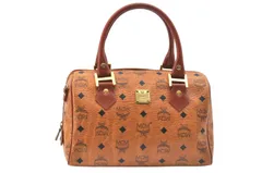 MCM エムシーエム ヴィセトス レザー ヴィンテージ ボストンハンドバッグ ブラウン L2916
