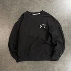 TOMMY JEANS SIGNATURE LOGO Sweatshirt トミージーンズ スウェット トレーナー クルーネック シグネイチャーロゴ ロゴ刺繍 裏起毛 ブラック 黒 メンズ