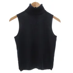 ポロゴルフ ラルフローレン POLO GOLF RALPH LAUREN ニット シルク混 カシミヤ混 M 紺 ネイビー タートルネック ノースリーブ /FF ■GY53