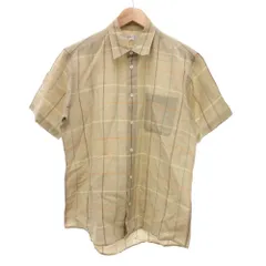 バーバリーズ Burberrys ヴィンテージ シャツ 半袖 チェック柄 ボックスカット L ベージュ /JS ■GY53