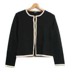 メルローズ カーディガン トップス 長袖 ニットジャケット 未使用品 レディース ﾌﾘｰサイズ 黒×白×ベージュ MELROSE