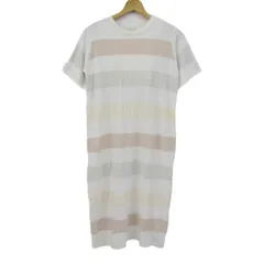 ジェラートピケ ロングワンピース トップス 半袖 ボーダー柄 レディース Fサイズ ベージュ gelato pique 【中古】