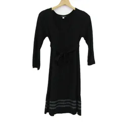 ミッシェルクラン ニットワンピース トップス 長袖 ロング丈 レディース 38サイズ ブラック MICHEL KLEIN 【中古】