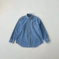 90s old Ralph Lauren デニムBDシャツ BIG SHIRT BIG FIT Lサイズ