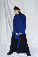 デザインレベル高いです！ENFOLD エンフォルド ウールブレンドリブアシンメトリー リブニット 38 ピンク 変形 チュニック ハイネック 2A70