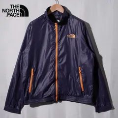 ノースフェイス THE NORTH FACE ナイロンジャケット L ネイビー オレンジ ロゴ刺繍 薄手 テック オーバーサイズ ストリート Y2K 古着 R121