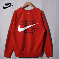 ナイキ NIKE スウェット L レッド 00s タブル スウッシュ ロゴ刺繍 ラグラン ストリート オーバーサイズ Y2K スポーツミックス 裏毛 パイル プリント ラグラン ユニセックス 古着 R125