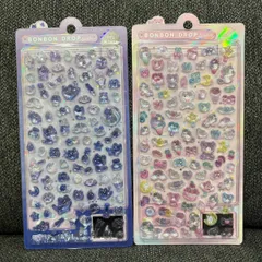 ボンボンドロップシール　BONBON DROP シール よるねこボンボン ミニ ゆめいろボンボン ミニ 2枚セット 正規品 ボンボンドロップ 立体 シール