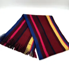 【良品】ポールスミス Paul Smith マルチストライプ マフラー ウール100％ ドイツ製 1225005