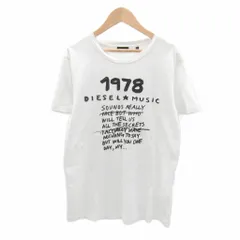 ディーゼル DIESEL Tシャツ カットソー 半袖 S 白 ホワイト プリント /SY19 ■GY61