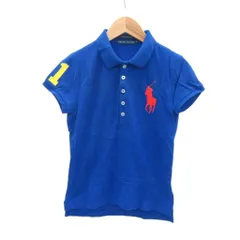 ラルフローレン RALPH LAUREN ポロシャツ 半袖 M ブルー 青 ビッグポニー /SY28 ■GY61