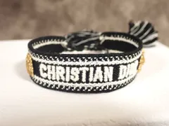 美品 Christian Dior クリスチャンディオール ブラック ブレスレット ミサンガ バングル 箱付き