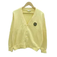 ラコステ LACOSTE ニットカーディガン ロゴ刺繍 4 M 黄 イエロー Vネック /HO20 ■GY61