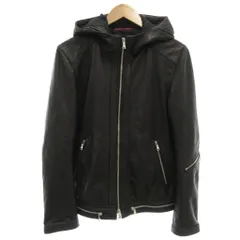 ラブレス LOVELESS フーデットラムレザージャケット ダブルジップアップ 2 袖ジップ シープスキン 羊革 黒 ブラック /GV ■GY61