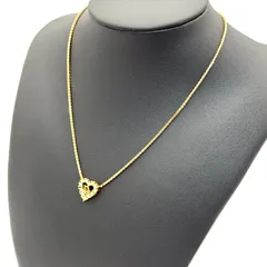 美品 Dior CDロゴ ハート ラインストーン ネックレス ゴールド クリスチャン ディオール Christian Dior ヴィンテージ _3