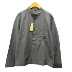 無印良品 良品計画 シャツ カジュアル スタンドカラー コットン 無地 長袖 XS グレー 