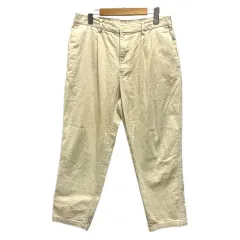ジーユー GU パンツ ボトムス タック コットン コーデュロイ L 白 アイボリー