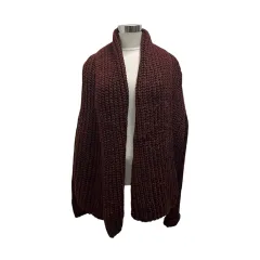 ザラ ZARA カーディガン 長袖 無地 ウール混 0367/924/605 M 赤 レッド