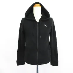 プーマ PUMA ジャケット アウター 長袖 フード ジップアップ ロゴ 裏起毛 M ブラック スポーツウェア ※EKM
