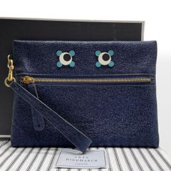 未使用級　AnyaHindmarch　EYES クラッチバッグ　アニヤ　ネイビー