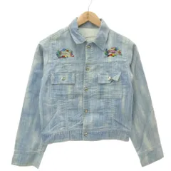 ヴィンテージ VINTAGE 70s デニムジャケット ブルゾン Gジャン インディゴブルー 刺繍 /YJ
