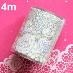 977 贝壳光 6cm×4m 云漫 半端巻き 海外マスキングテープ 海外マステ 花